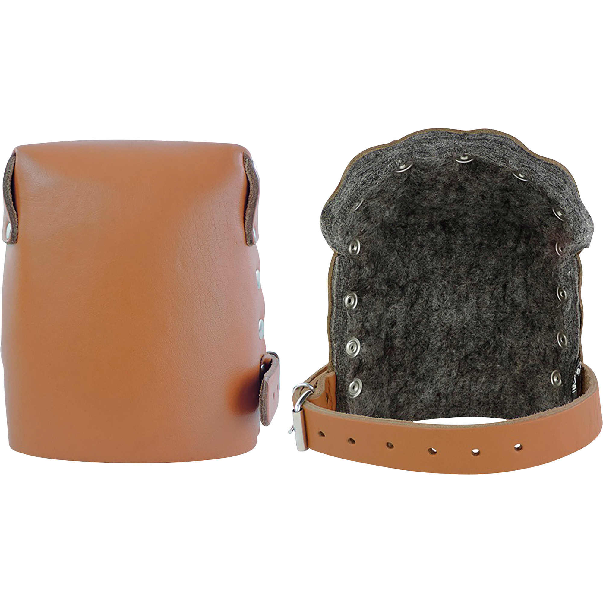 Bullhead Safety Grain Leather Knee Pads, Black, One Size